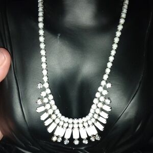 Milk Glass Vintage Necklace And Earrings